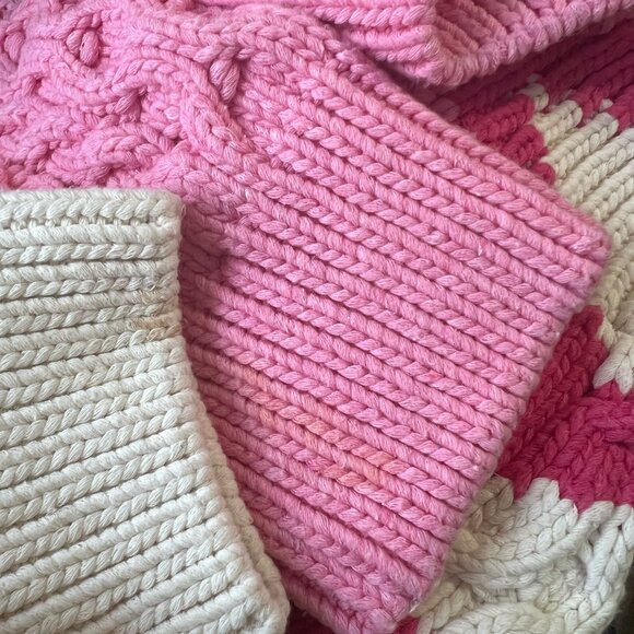 Zara Multicolored Jacquard Cable Knit Sweater, Oversized Knit Sweater sz. XS-S - Picture 12 of 12